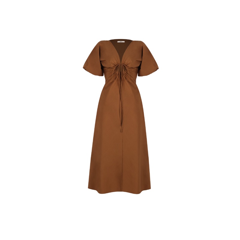 DONOVAN TIE DRESS MOCHA|4|6|8|10|12|14|16|18|20|22|24