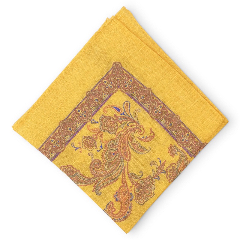 Elbow Beach: Linen Pocket Square – Orange