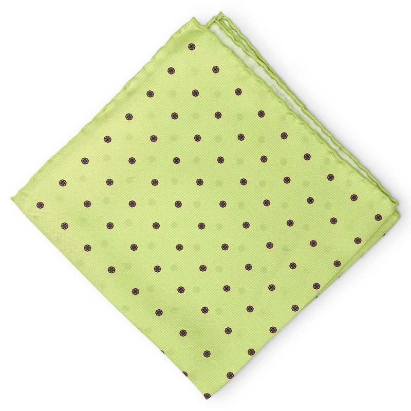 Grace Bay: Silk Pocket Square – Lime