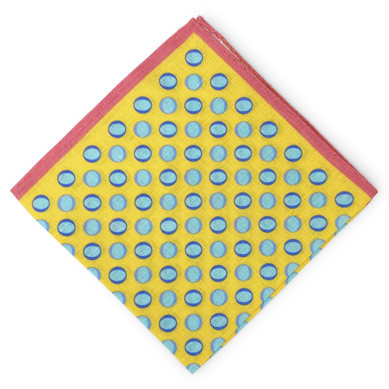 Jumby Bay: Linen Pocket Square – Aqua