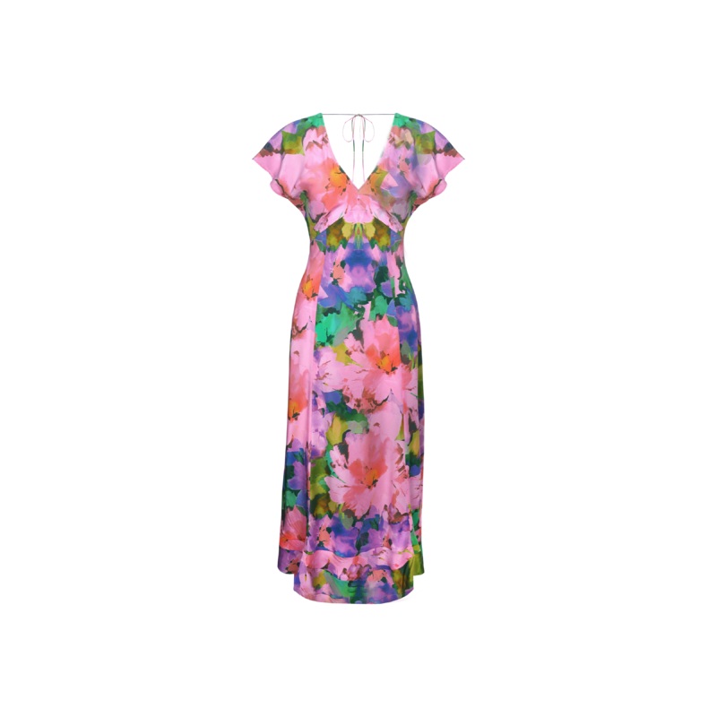 KATA SILK MIDI DRESS DREAM FLORAL