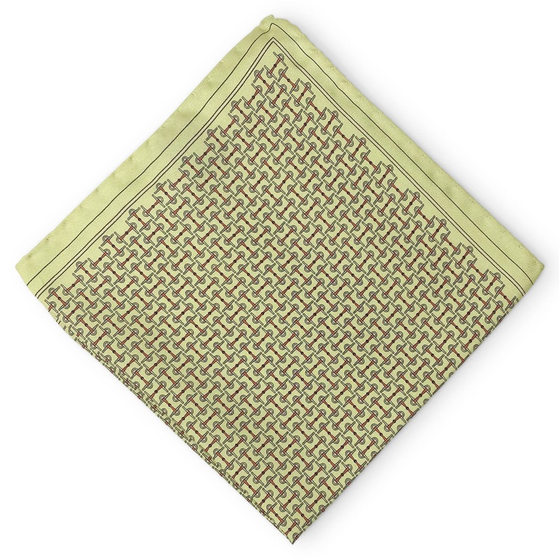 Light Horsebit: Silk Pocket Square – Light Green
