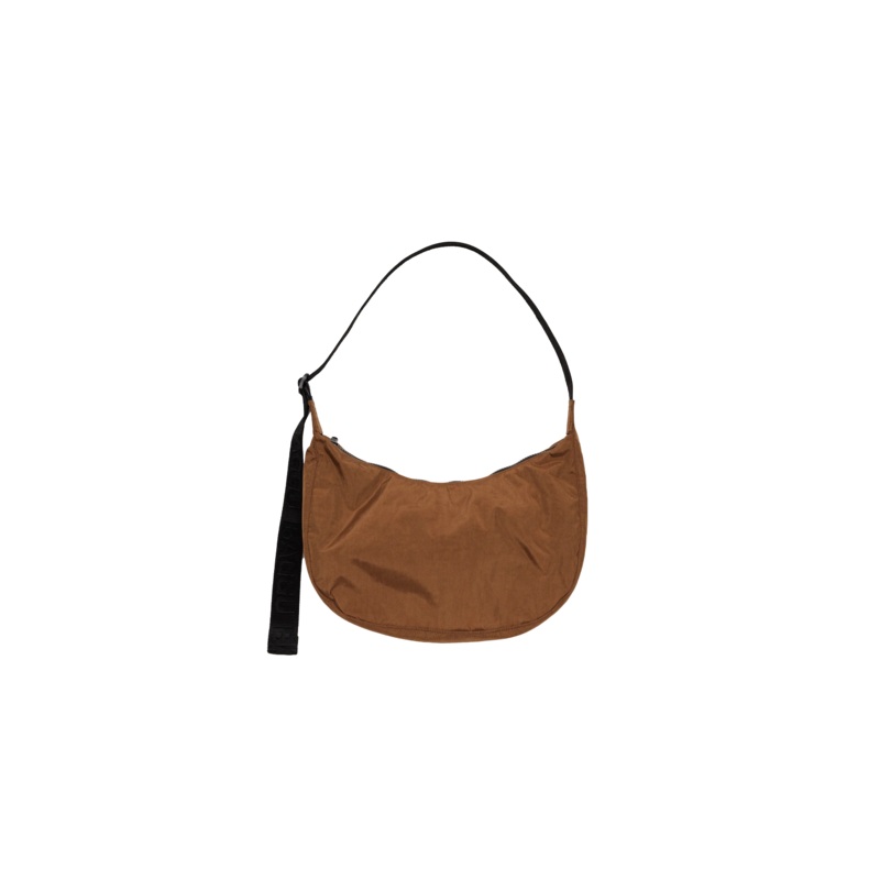 MEDIUM NYLON CRESCENT BAG BROWN