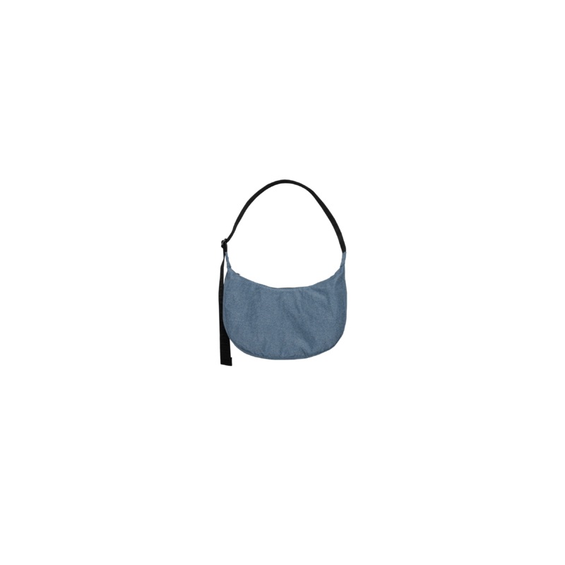 MEDIUM NYLON CRESCENT BAG DIGITAL DENIM