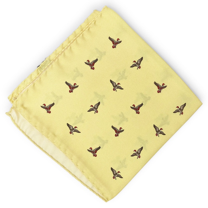 Red Heads: Silk Pocket Square – Yellow