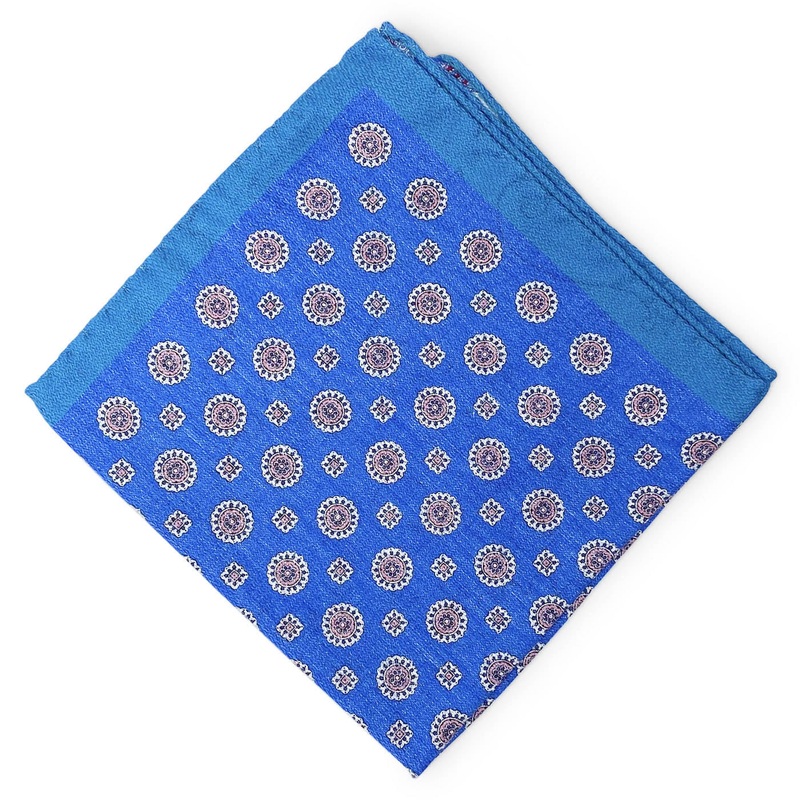The Breakers Reversible: Silk Pocket Square – Blue