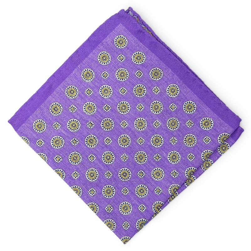 The Breakers Reversible: Silk Pocket Square – Purple