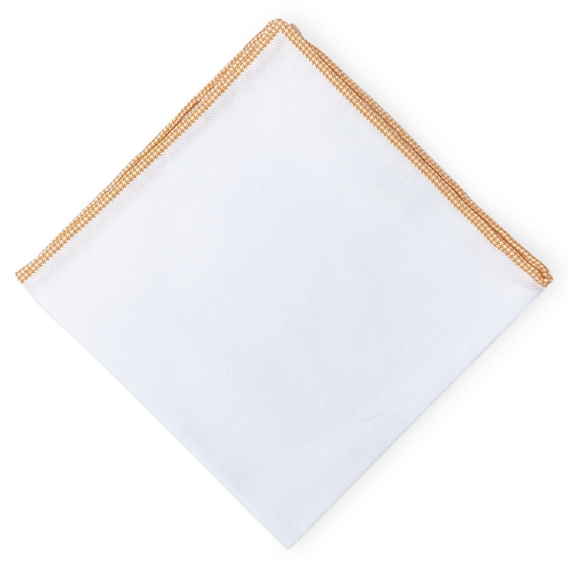 Tiny Check: Cotton Pocket Square – Orange