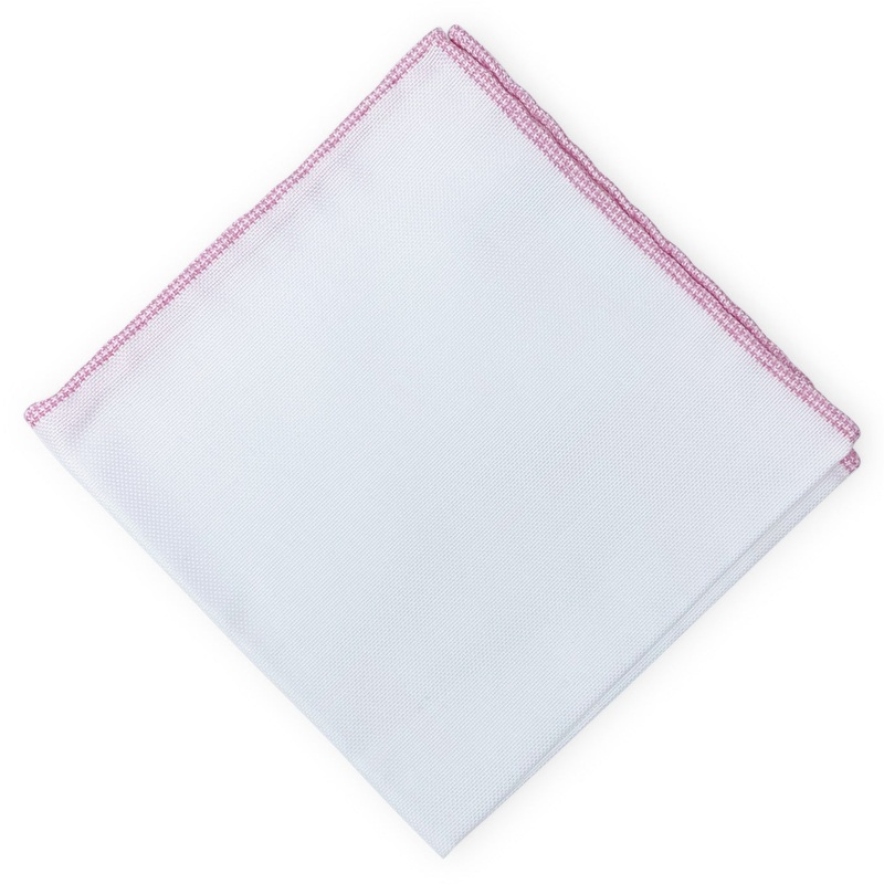 Tiny Check: Cotton Pocket Square – Pink