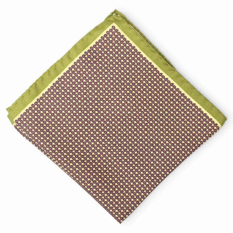 Tiny Pine: Silk Pocket Square – Yellow