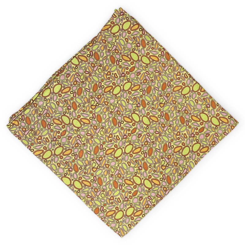 Amoeba: Silk Pocket Square – Yellow