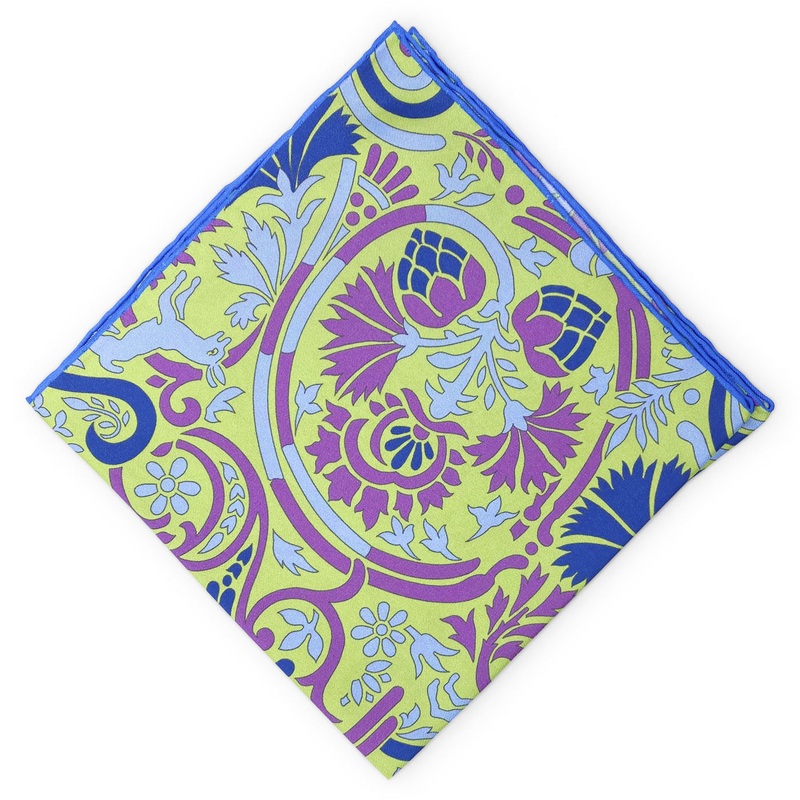 Animale: Silk Pocket Square – Green