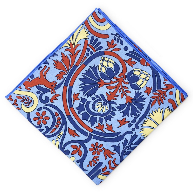 Animale: Silk Pocket Square – Light Blue