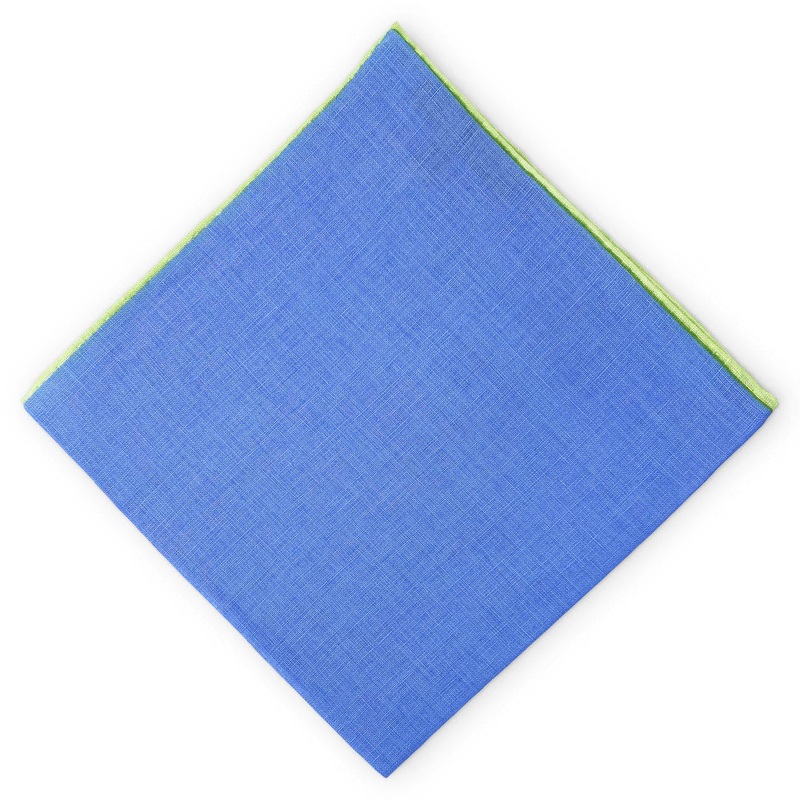 Antigua: Linen Pocket Square – Blue