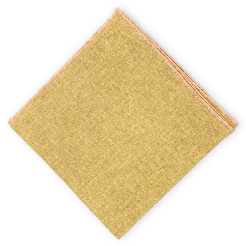 Antigua: Linen Pocket Square – Gold