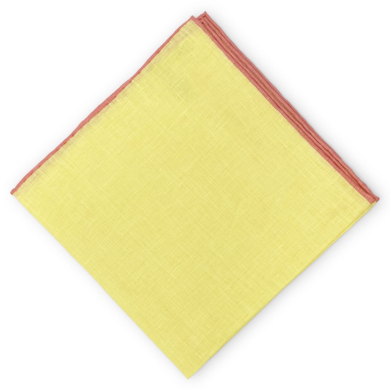 Antigua: Linen Pocket Square – Yellow