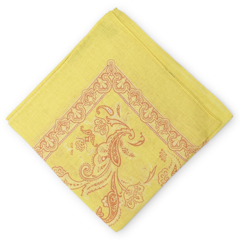 Bandana I: Linen Pocket Square – Yellow