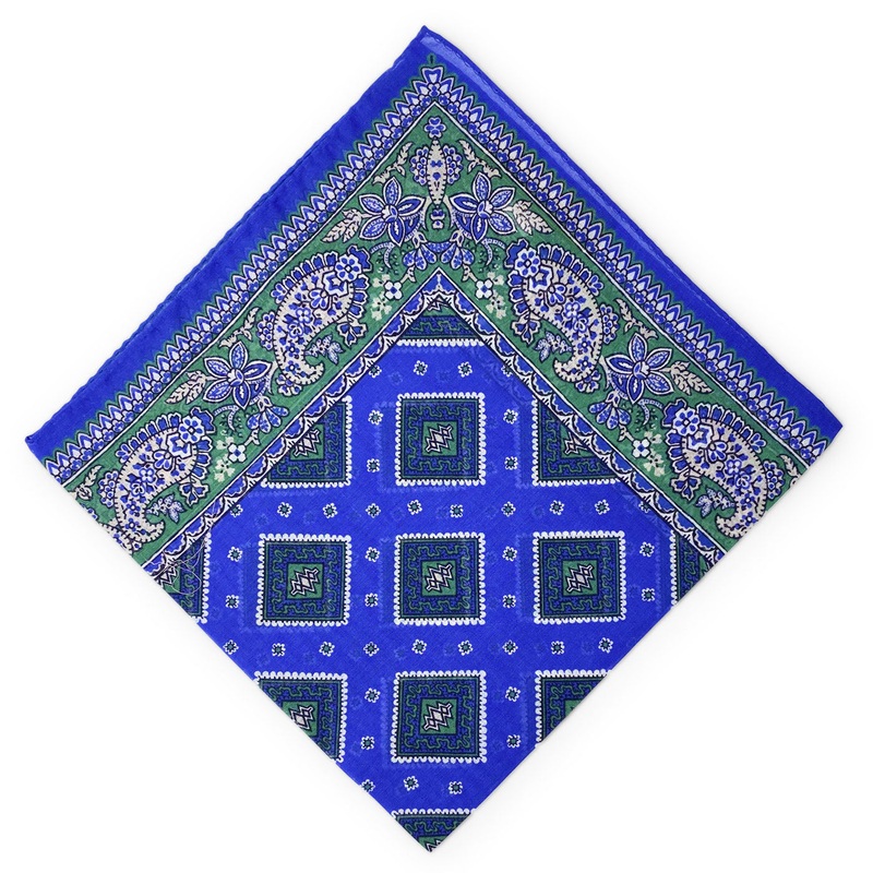 Bandana II: Cotton Pocket Square – Blue