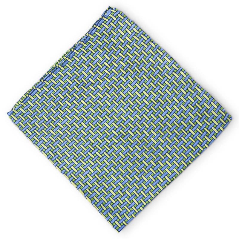 Basketweave: Silk Pocket Square – Green