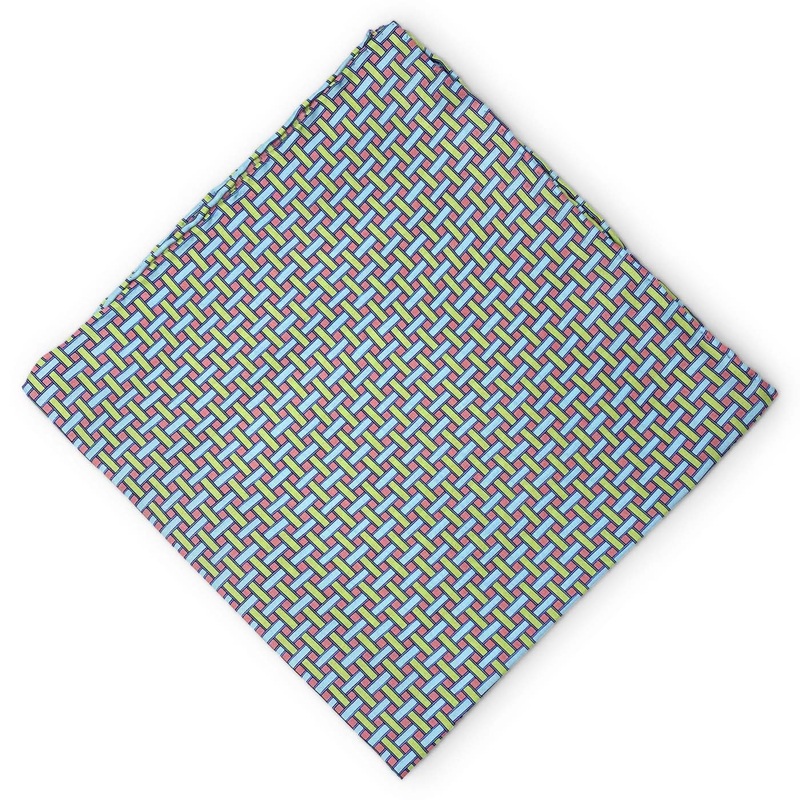 Basketweave: Silk Pocket Square – Pink