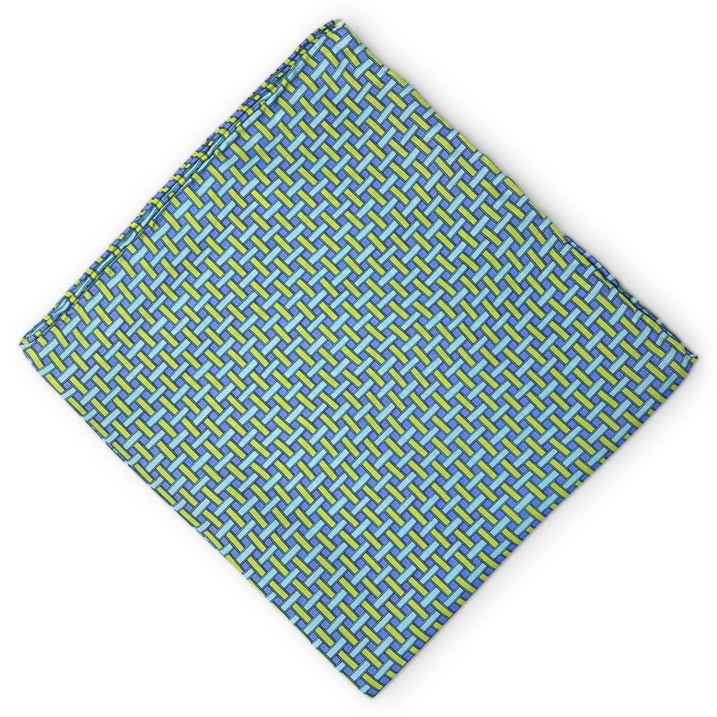 Basketweave: Silk Pocket Square – Purple