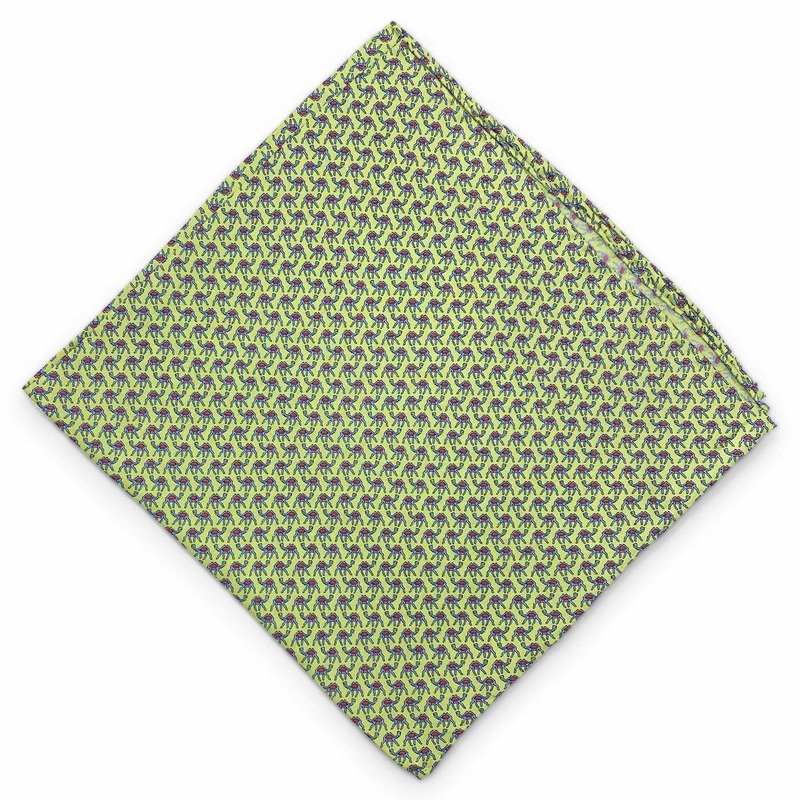 Camels: Silk Pocket Square – Green