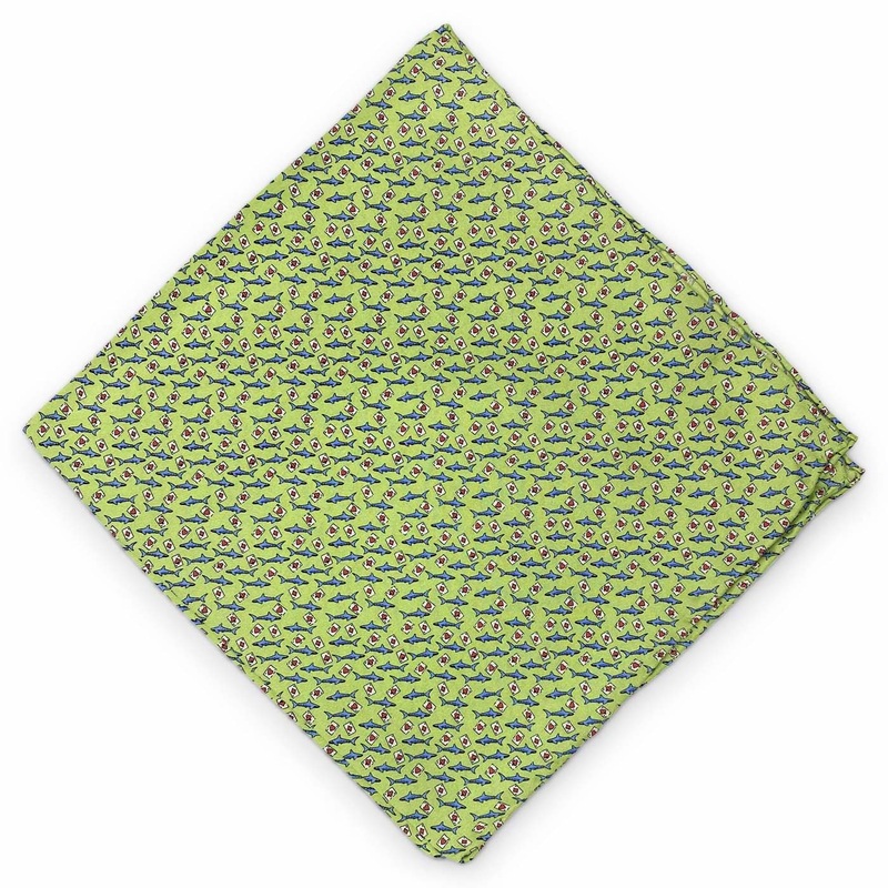 Card Shark: Silk Pocket Square – Green