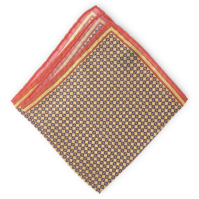 Connected: Silk Pocket Square – Coral