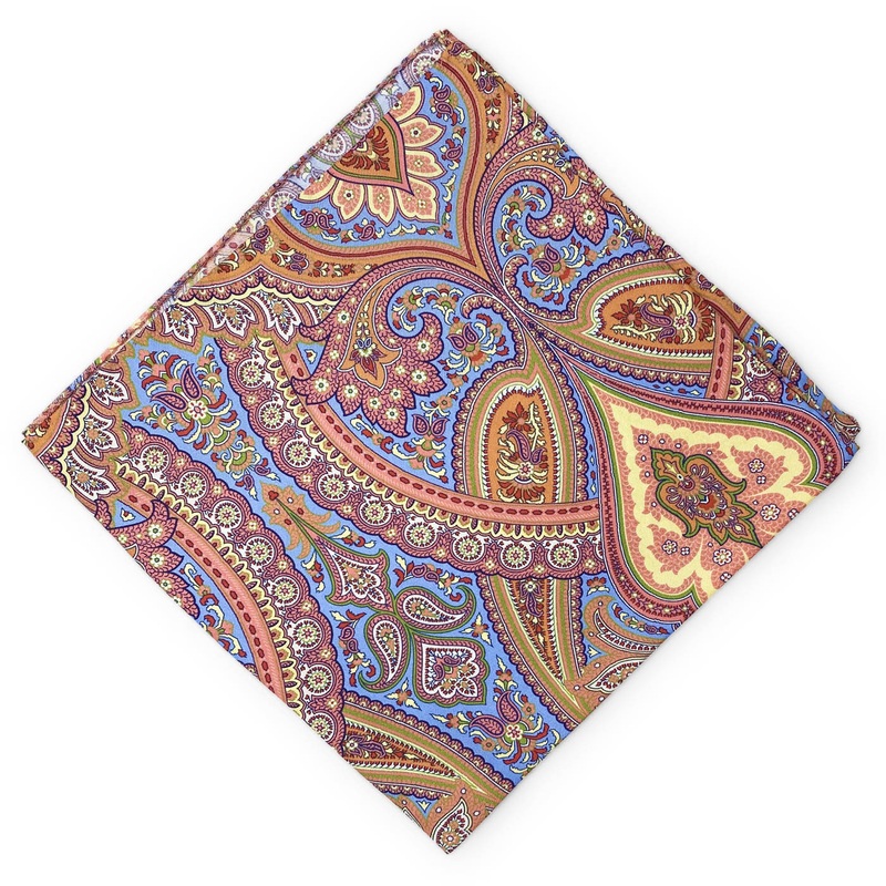 Decker: Silk/Wool Pocket Square – Blue