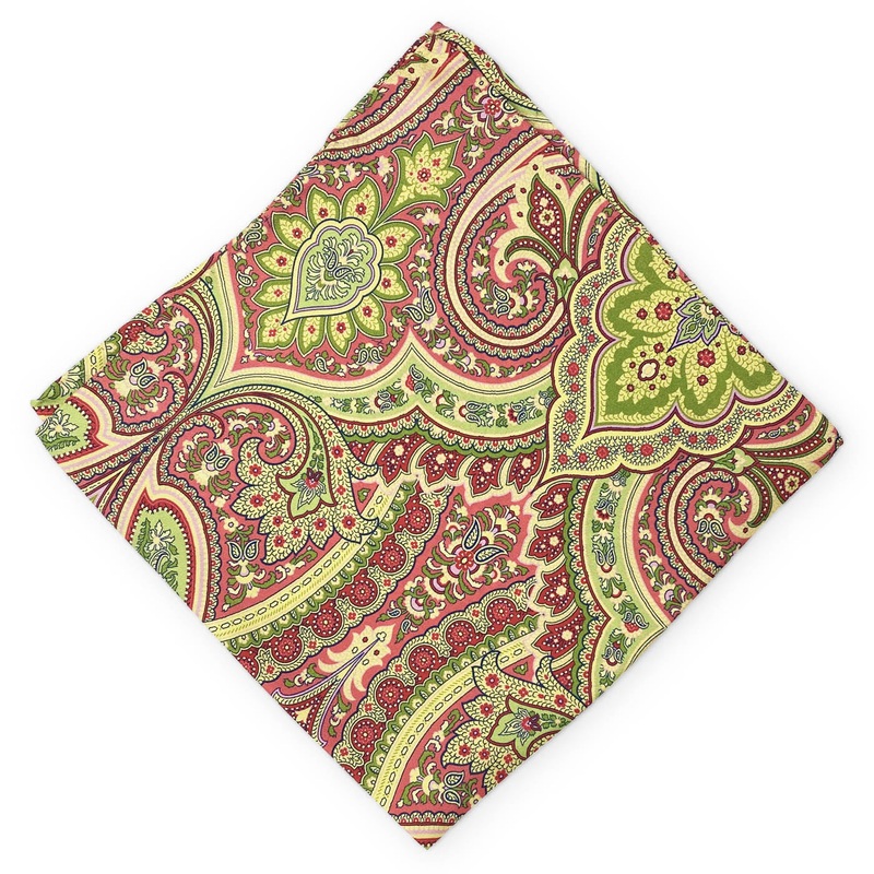 Decker: Silk/Wool Pocket Square – Coral