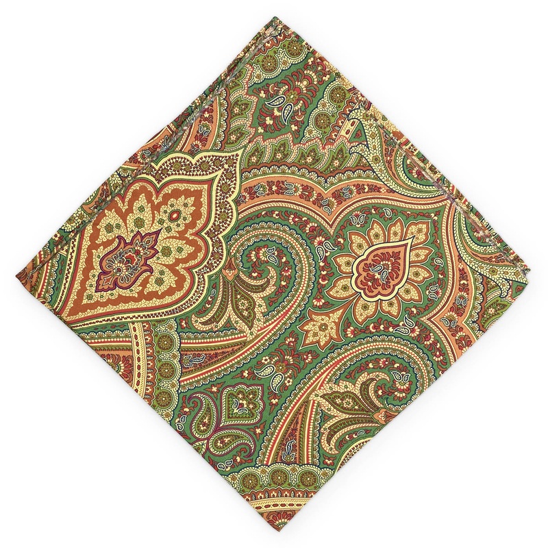 Decker: Silk/Wool Pocket Square – Orange