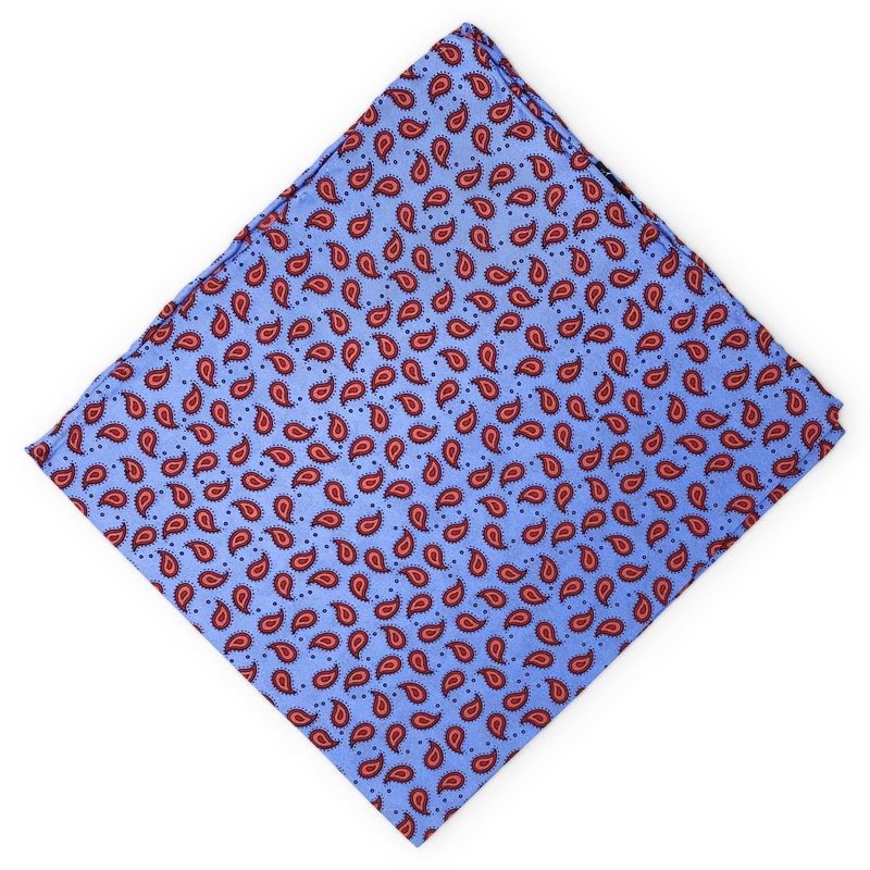 Dotted Pine: Silk Pocket Square – Blue