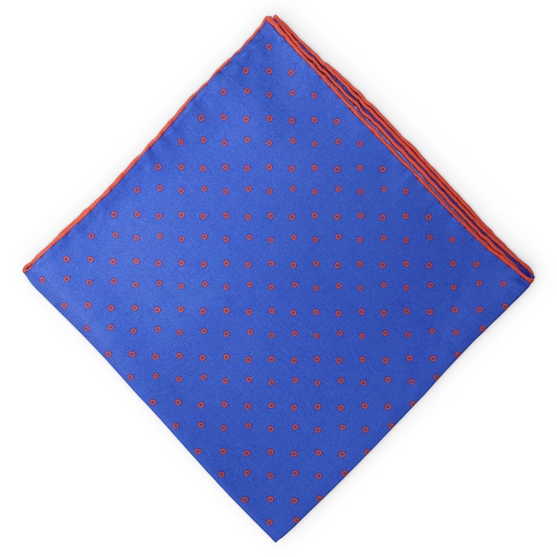 Dotty: Silk Pocket Square – Blue/Red