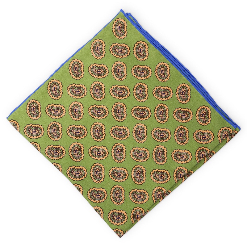 Grande Pine: Silk Pocket Square – Green