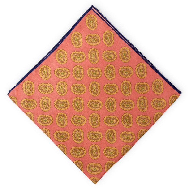 Grande Pine: Silk Pocket Square – Pink