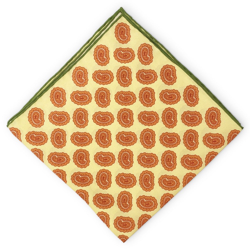 Grande Pine: Silk Pocket Square – Yellow