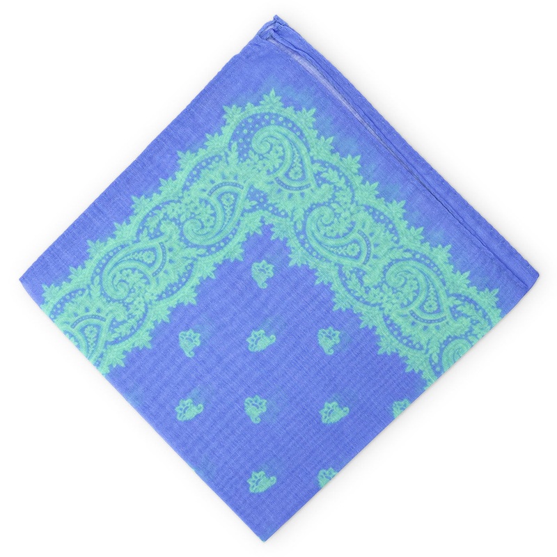 Malta: Silk Pocket Square – Purple/Mint