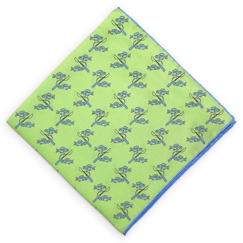 Pesce: Silk Pocket Square – Green