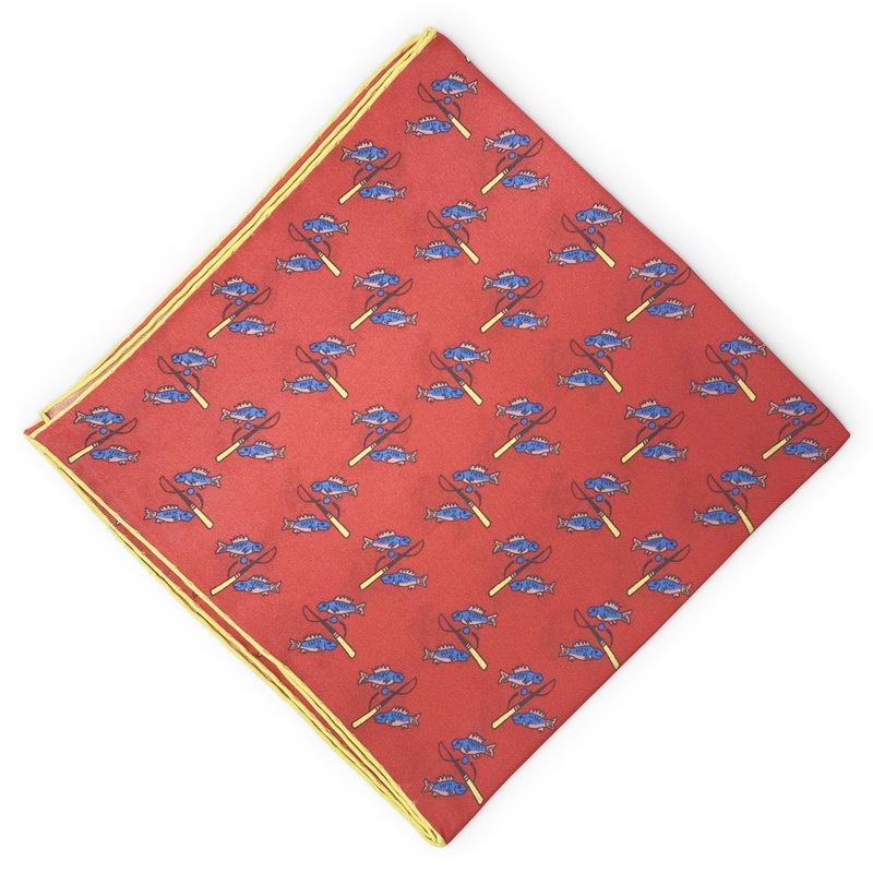 Pesce: Silk Pocket Square – Red