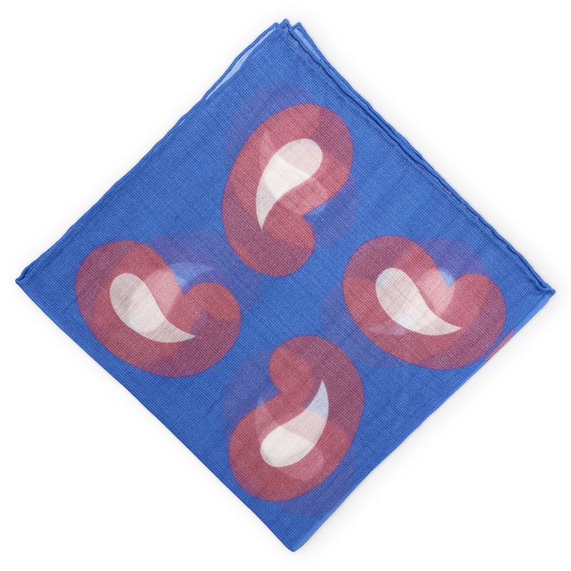 Round Hill: Cotton/Cashmere Pocket Square – Blue