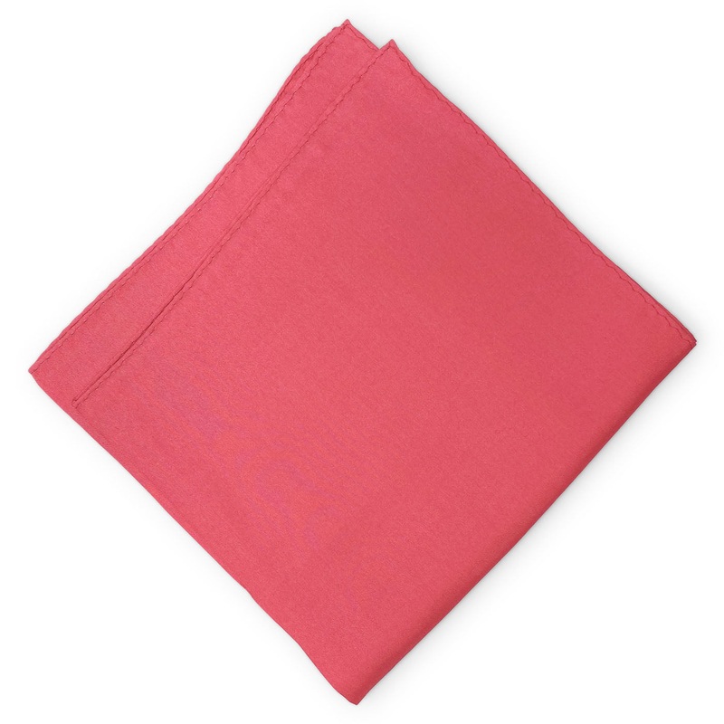 Solid: Silk Pocket Square – Light Red
