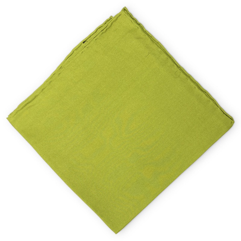Solid: Silk Pocket Square – Moss
