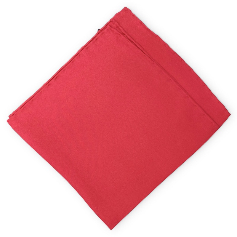 Solid: Silk Pocket Square – Red