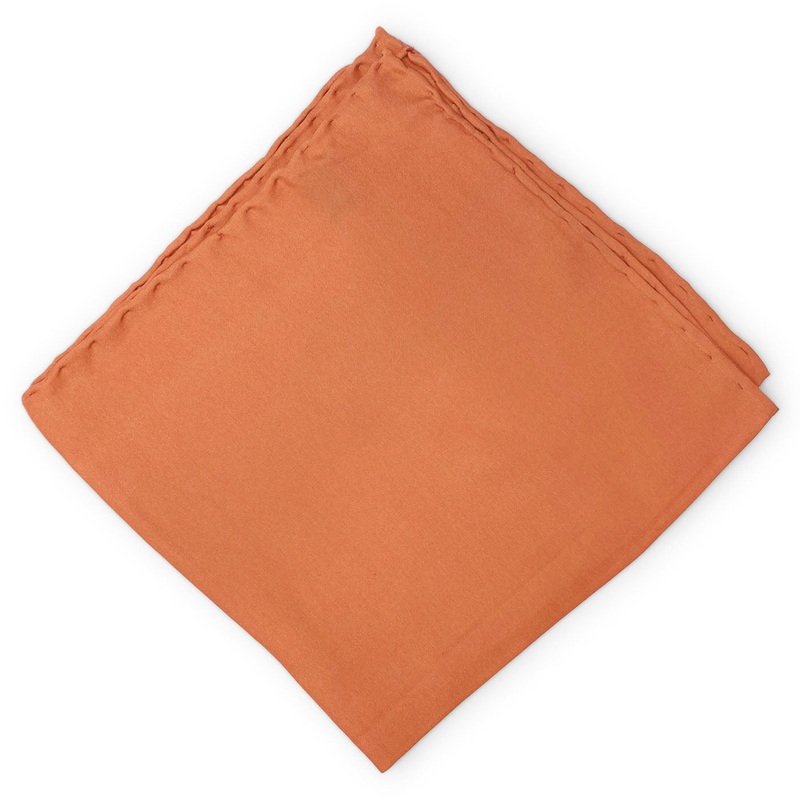 Solid: Silk Pocket Square – Terracotta