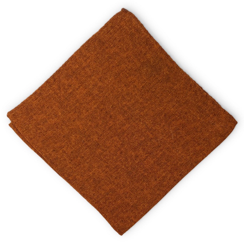 Solid: Wool/Cashmere Pocket Square – Orange