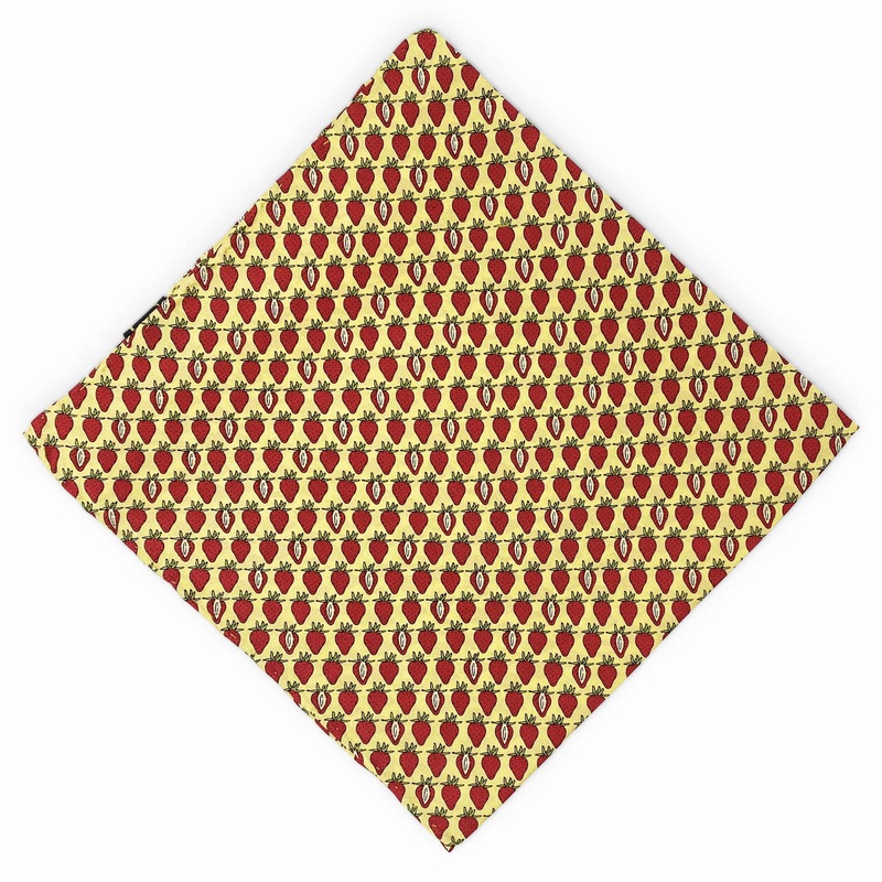 Strawberry: Silk Pocket Square – Yellow