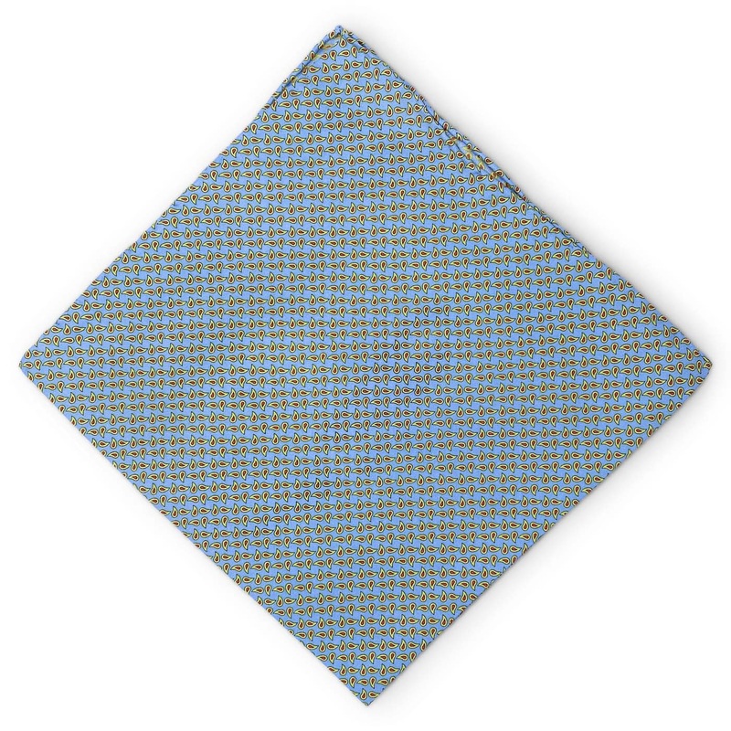 Tiny Pines II: Silk Pocket Square – Blue