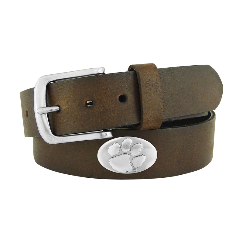 Clemson Concho Leather Belt|30|32|34|36|38|40|42