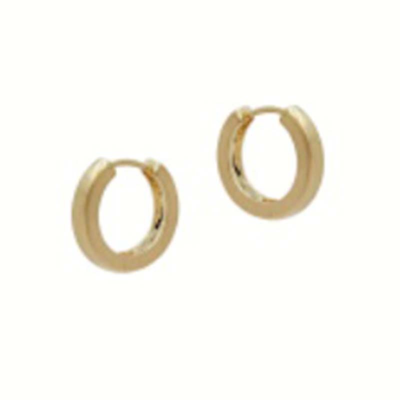 Brushed Gold Huggie Earrings|Default Title