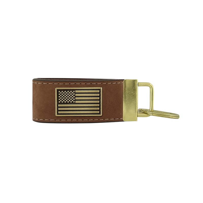 Flag Concho Leather Keychain|Default Title